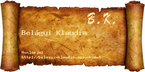 Belágyi Klaudia névjegykártya