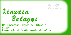 klaudia belagyi business card